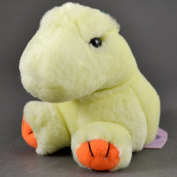 Dinky the Yellow Dinosaur Puffkins by Swibco Style 6633 Bean Bag Plush - Picture 1 of 8